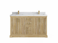 Alys Teak Wood 60 in. W x 22 in. D Double Sink Bathroom Vanity - photo 10