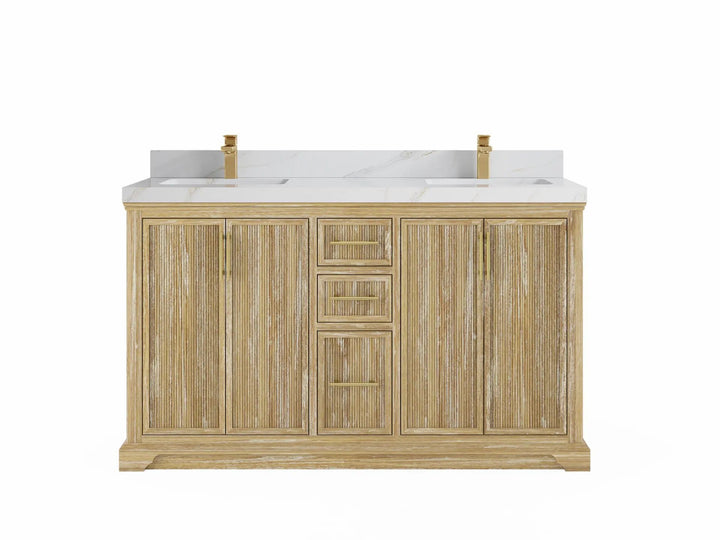 Alys Teak Wood 60 in. W x 22 in. D Double Sink Bathroom Vanity - photo 10