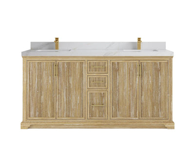 Alys Teak Wood 72 in. W x 22 in. D Double Sink Bathroom Vanity