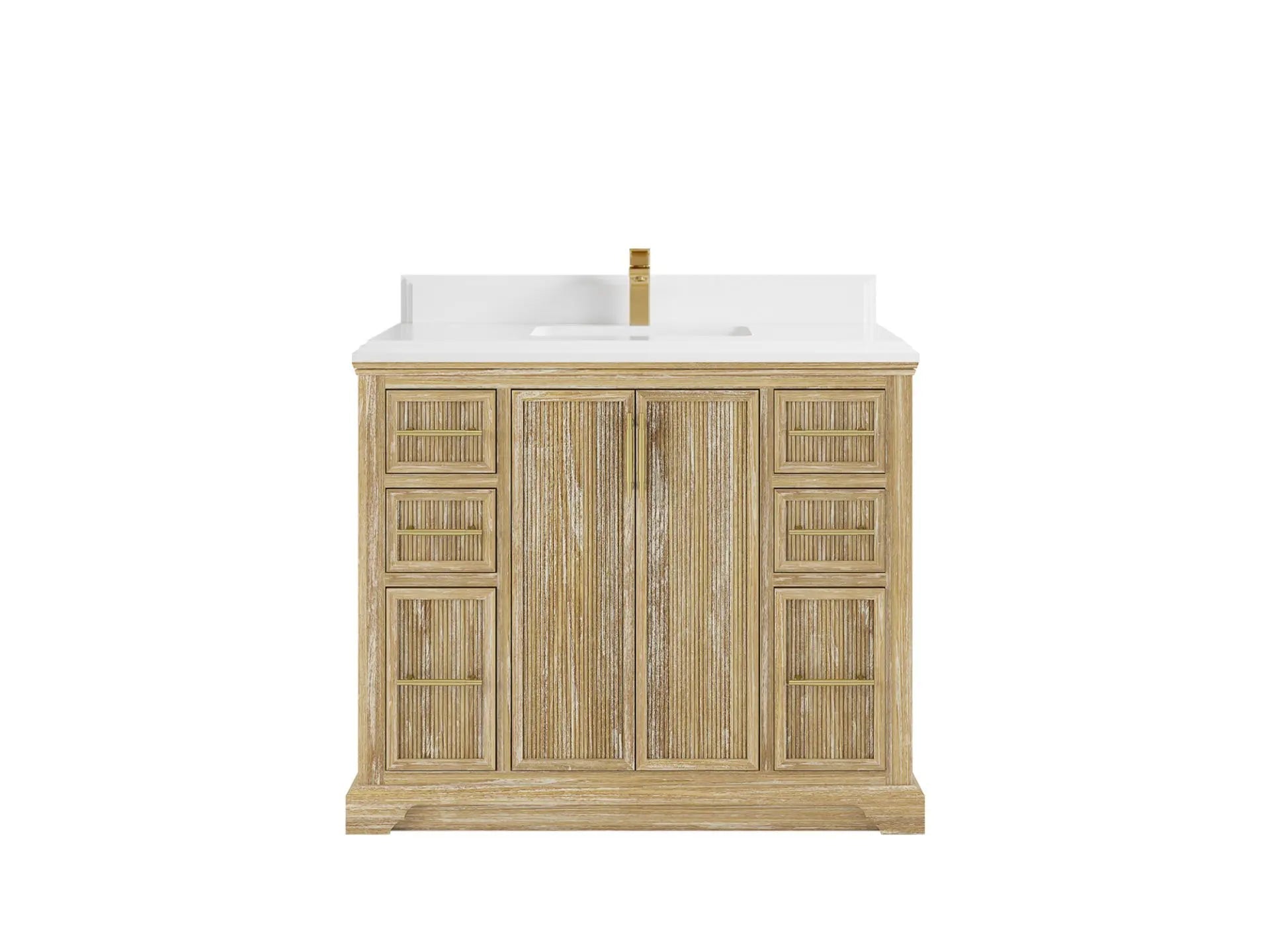 Alys Teak Wood 42 in. W x 22 in. D Single Sink Bathroom Vanity