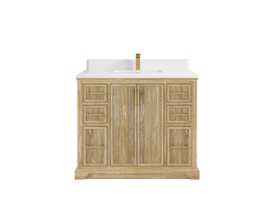Alys Teak Wood 42 in. W x 22 in. D Single Sink Bathroom Vanity