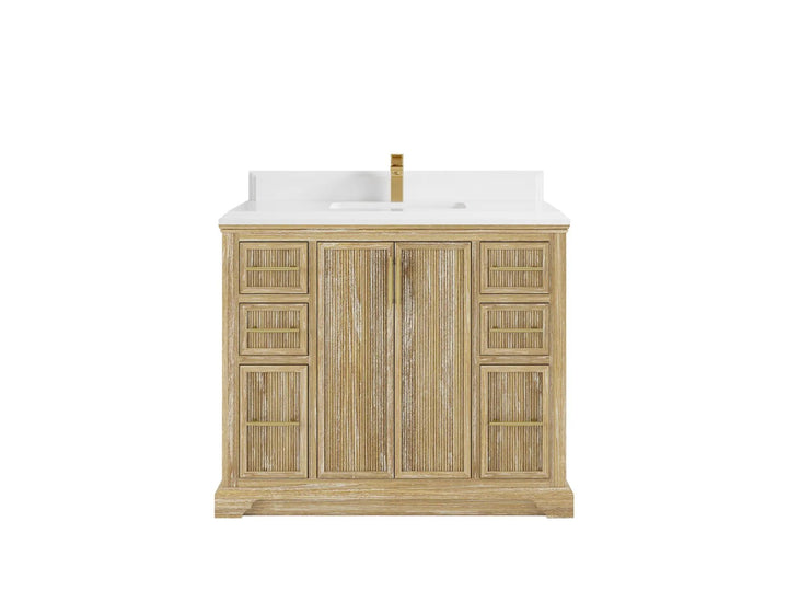 Alys Teak Wood 42 in. W x 22 in. D Single Sink Bathroom Vanity - photo 16