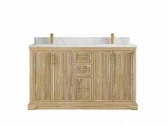 Alys Teak Wood 60 in. W x 22 in. D Double Sink Bathroom Vanity - photo 14