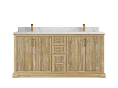 Alys Teak Wood 72 in. W x 22 in. D Double Sink Bathroom Vanity