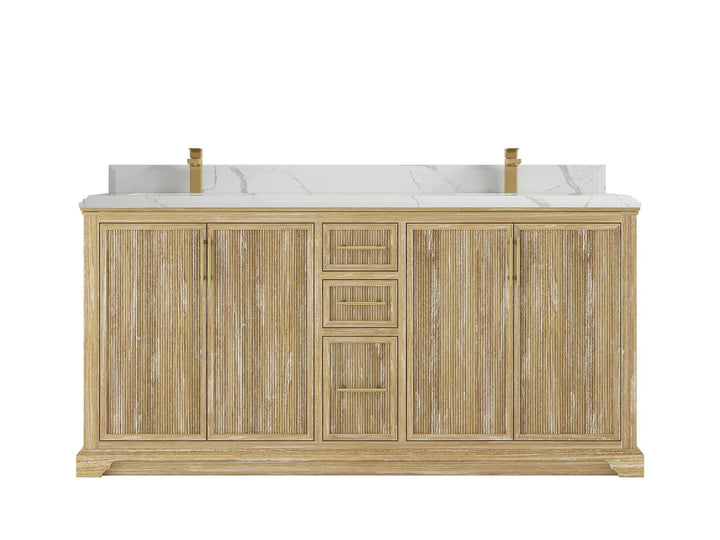 Alys Teak Wood 72 in. W x 22 in. D Double Sink Bathroom Vanity - photo 14