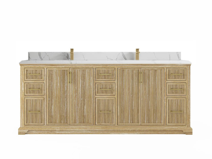 Alys Teak Wood 84 in. W x 22 in. D Double Sink Bathroom Vanity - photo 15