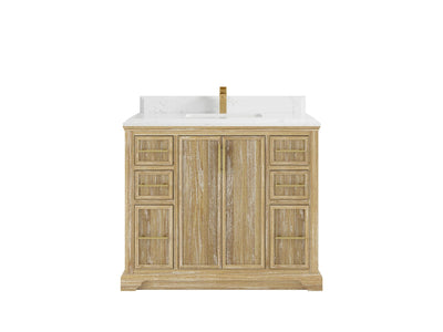 Alys Teak Wood 42 in. W x 22 in. D Single Sink Bathroom Vanity