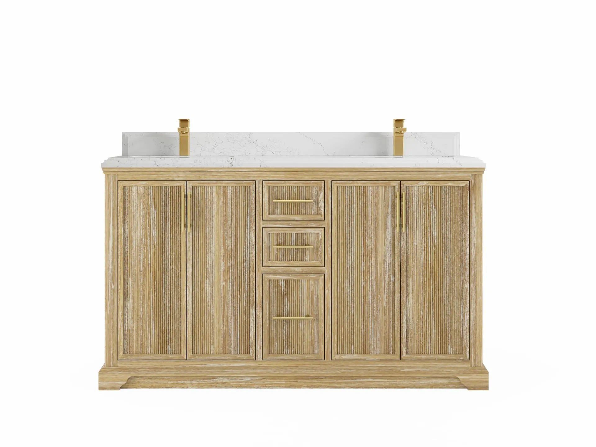Alys Teak Wood 60 in. W x 22 in. D Double Sink Bathroom Vanity