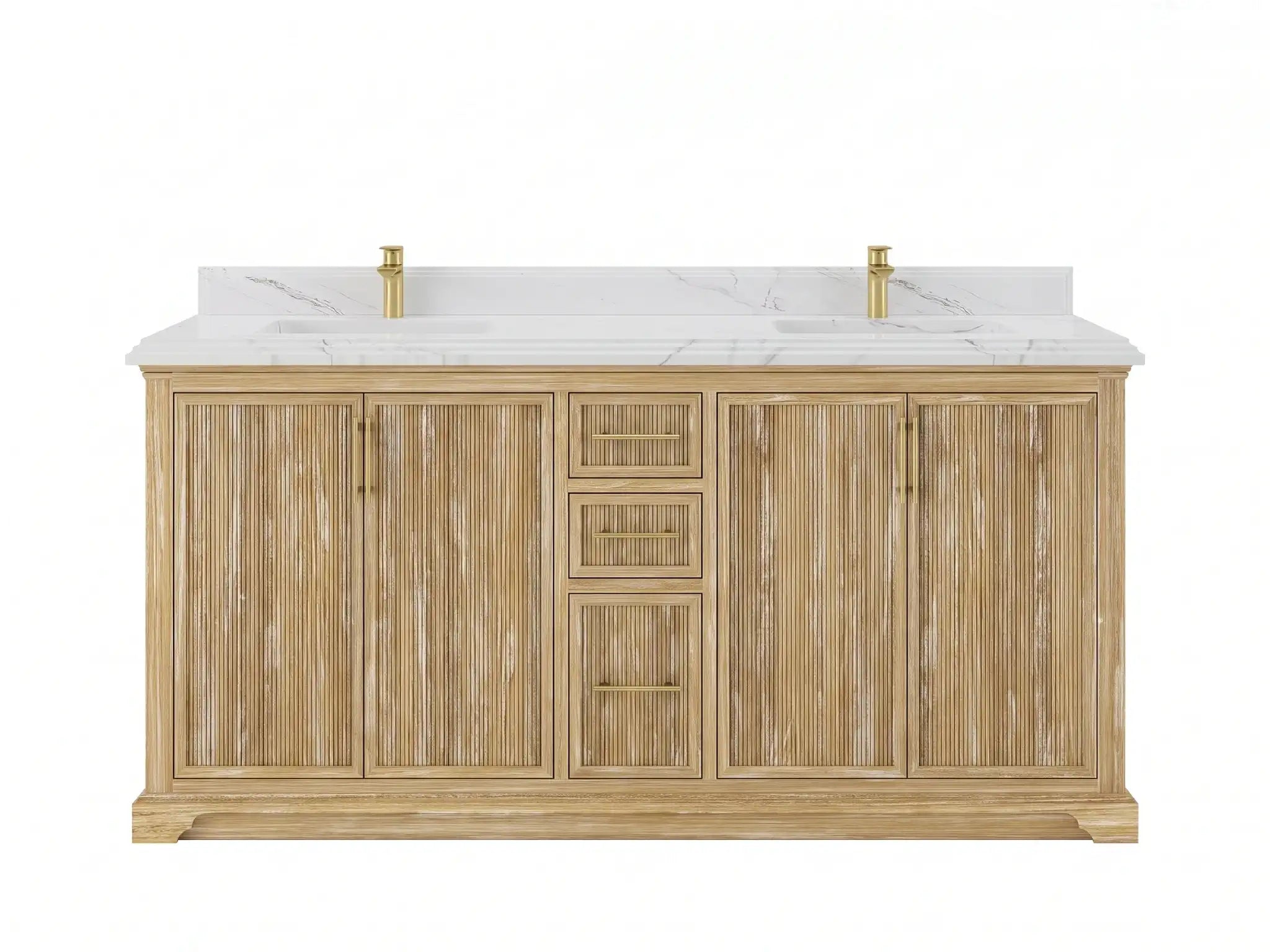 Alys Teak Wood 72 in. W x 22 in. D Double Sink Bathroom Vanity