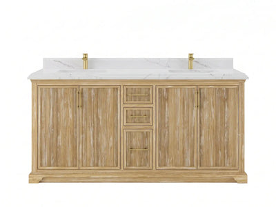 Alys Teak Wood 72 in. W x 22 in. D Double Sink Bathroom Vanity