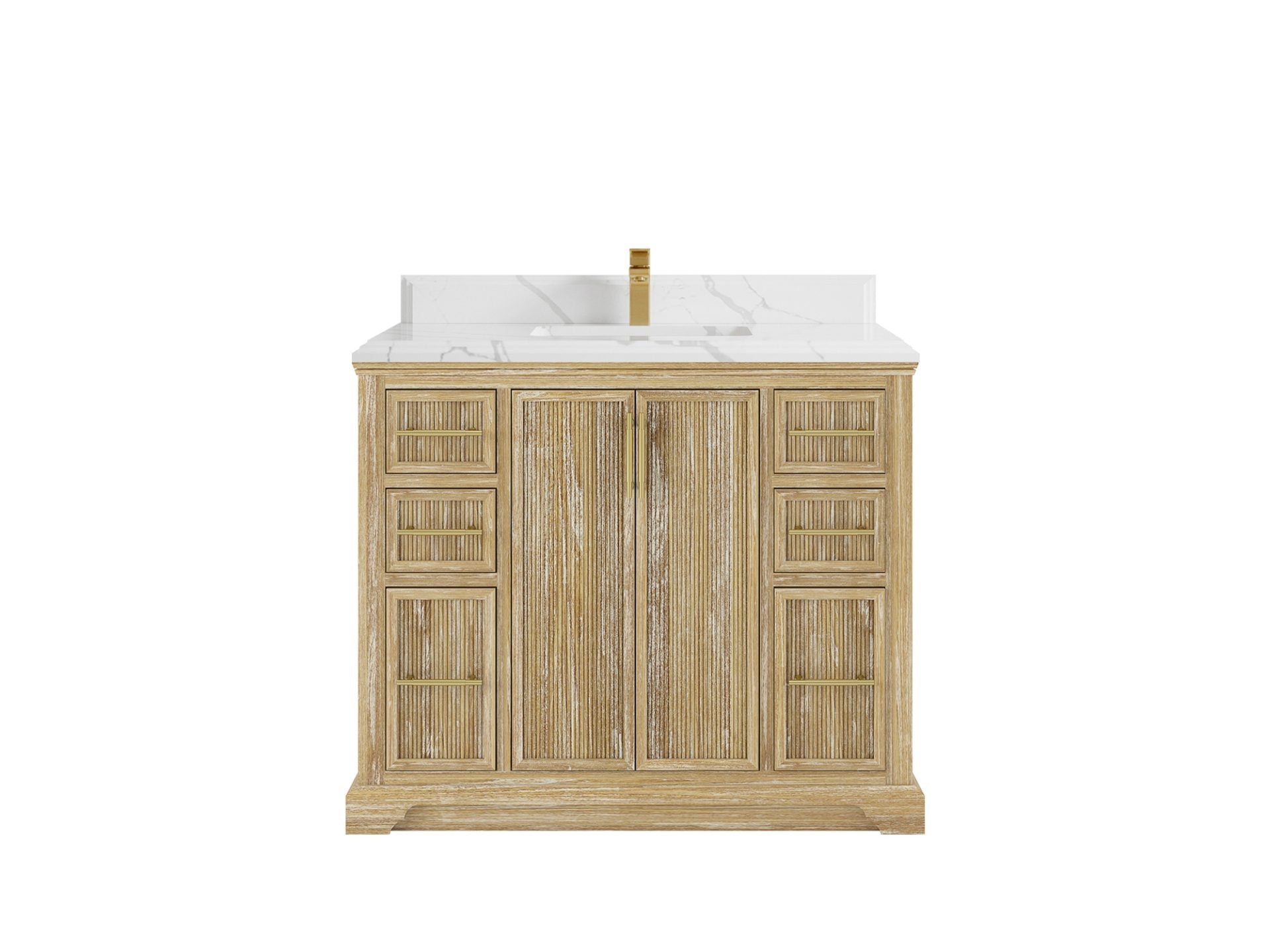 Alys Teak Wood 42 in. W x 22 in. D Single Sink Bathroom Vanity