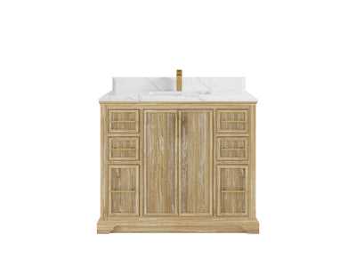 Alys Teak Wood 42 in. W x 22 in. D Single Sink Bathroom Vanity