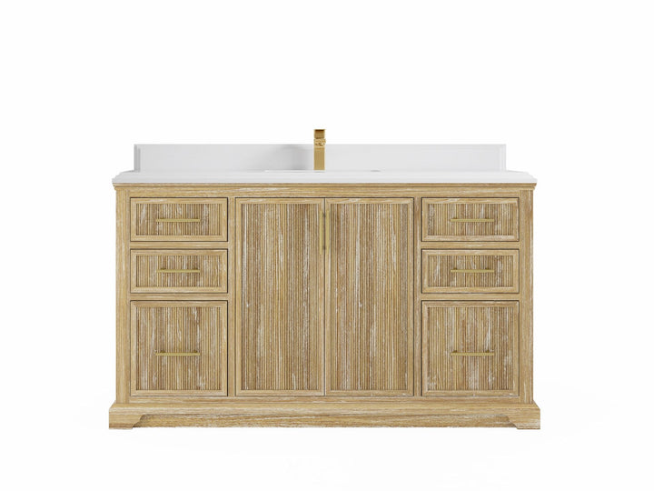 Alys Teak Wood 60 in. W x 22 in. D Single Sink Bathroom Vanity - photo 16