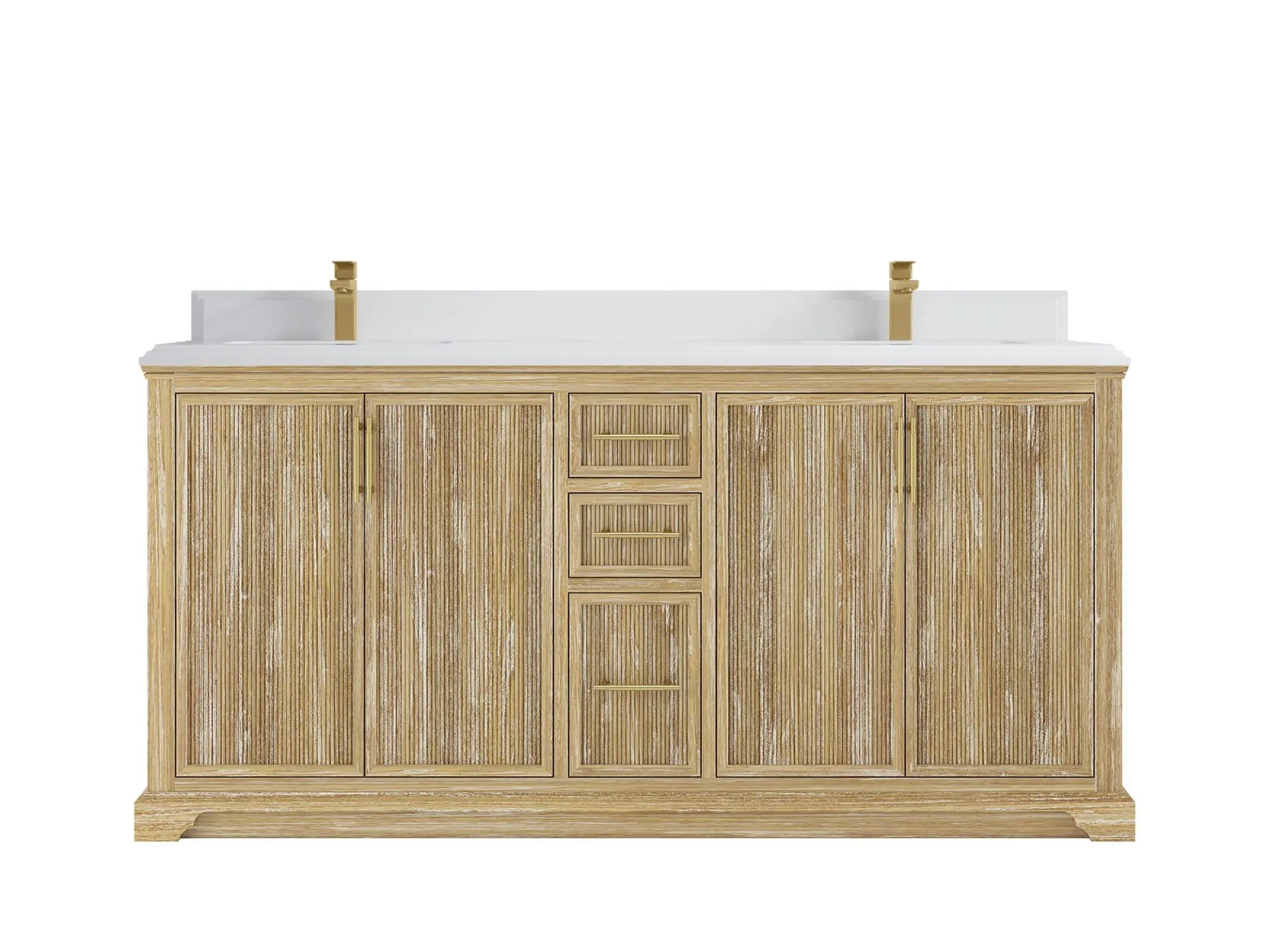 Alys Teak Wood 72 in. W x 22 in. D Double Sink Bathroom Vanity