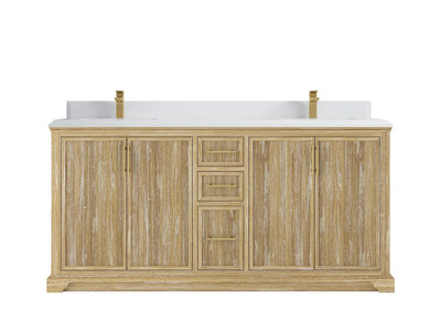 Alys Teak Wood 72 in. W x 22 in. D Double Sink Bathroom Vanity