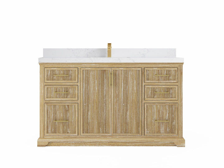 Alys Teak Wood 60 in. W x 22 in. D Single Sink Bathroom Vanity - photo 17