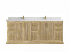 Alys Teak Wood 84 in. W x 22 in. D Double Sink Bathroom Vanity - photo 18