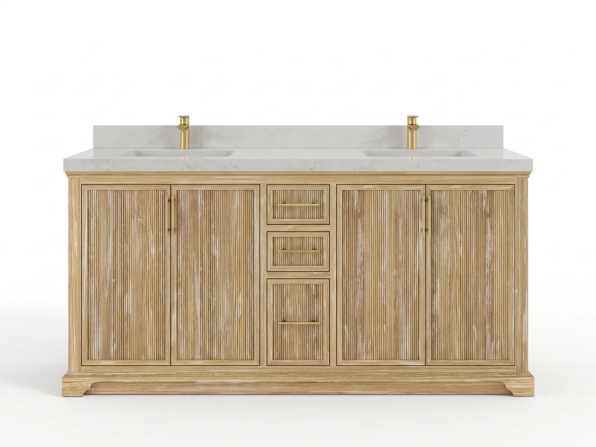 Alys Teak Wood 72 in. W x 22 in. D Double Sink Bathroom Vanity