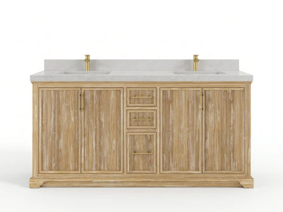 Alys Teak Wood 72 in. W x 22 in. D Double Sink Bathroom Vanity