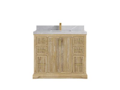 Alys Teak Wood 42 in. W x 22 in. D Single Sink Bathroom Vanity