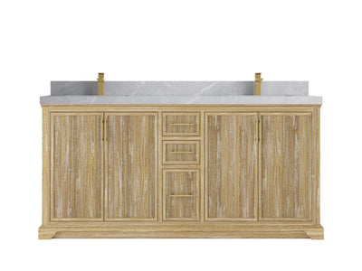 Alys Teak Wood 72 in. W x 22 in. D Double Sink Bathroom Vanity