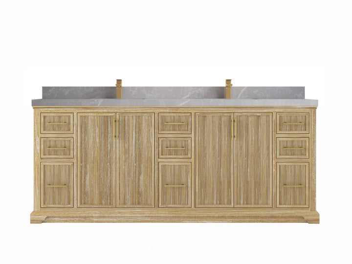 Alys Teak Wood 84 in. W x 22 in. D Double Sink Bathroom Vanity - photo 19