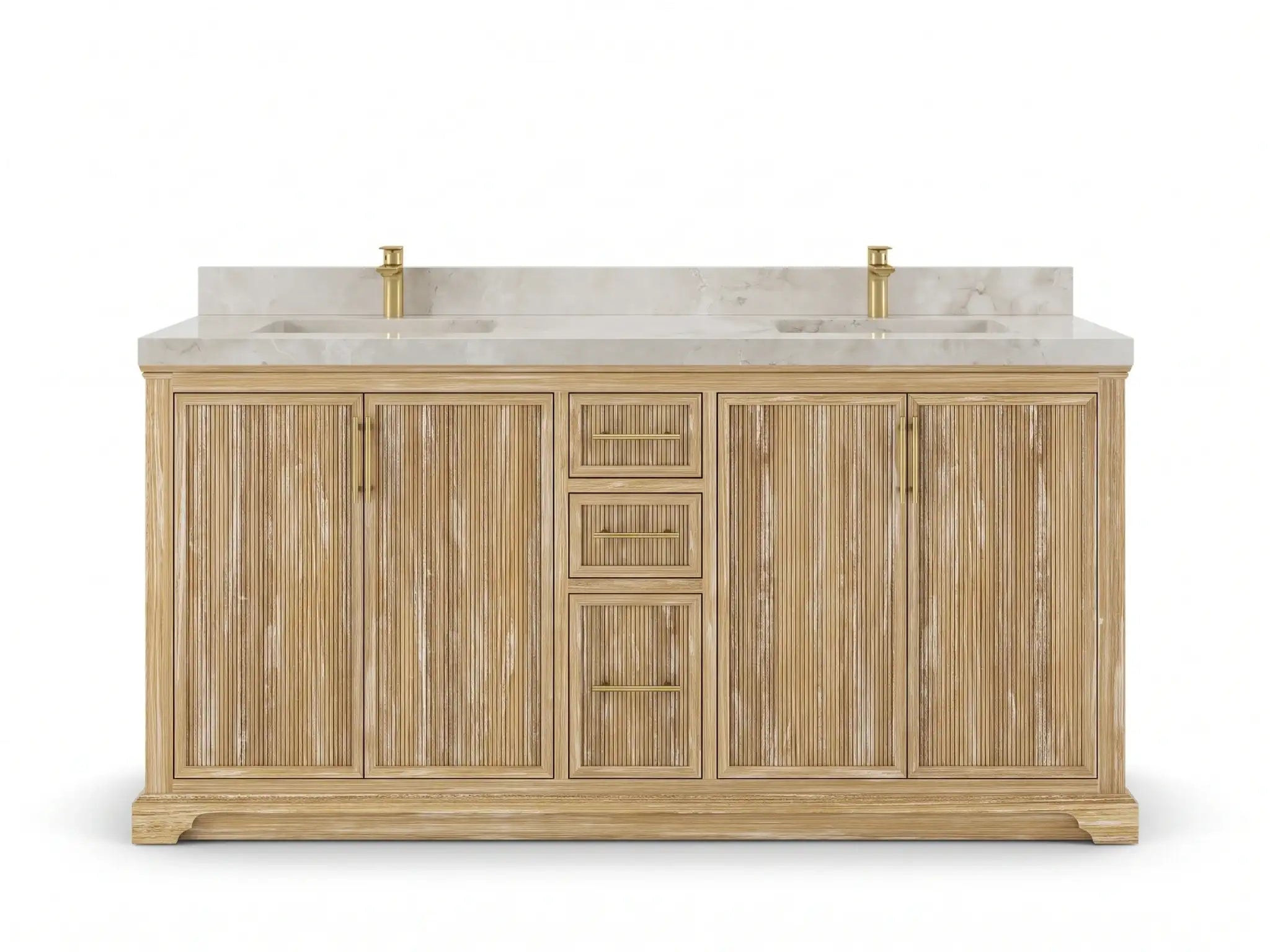 Alys Teak Wood 72 in. W x 22 in. D Double Sink Bathroom Vanity