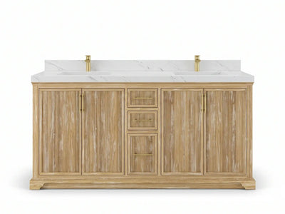 Alys Teak Wood 72 in. W x 22 in. D Double Sink Bathroom Vanity