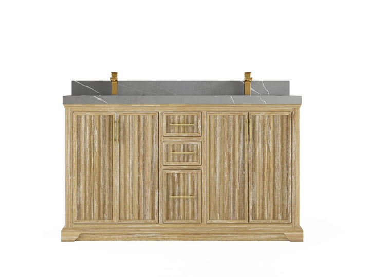Alys Teak Wood 60 in. W x 22 in. D Double Sink Bathroom Vanity - photo 19