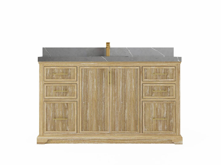 Alys Teak Wood 60 in. W x 22 in. D Single Sink Bathroom Vanity - photo 19