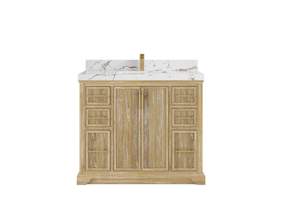 Alys Teak Wood 42 in. W x 22 in. D Single Sink Bathroom Vanity