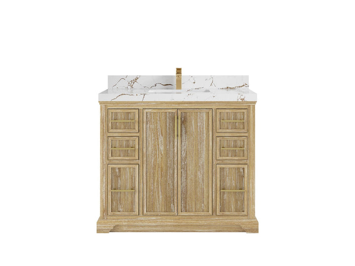 Alys Teak Wood 42 in. W x 22 in. D Single Sink Bathroom Vanity - photo 20