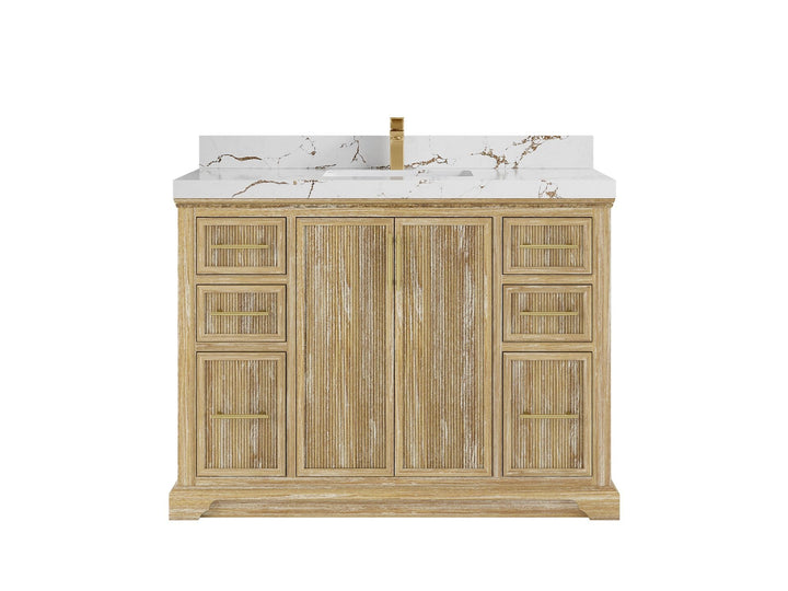 Alys Teak Wood 48 in. W x 22 in. D Single Sink Bathroom Vanity - photo 20