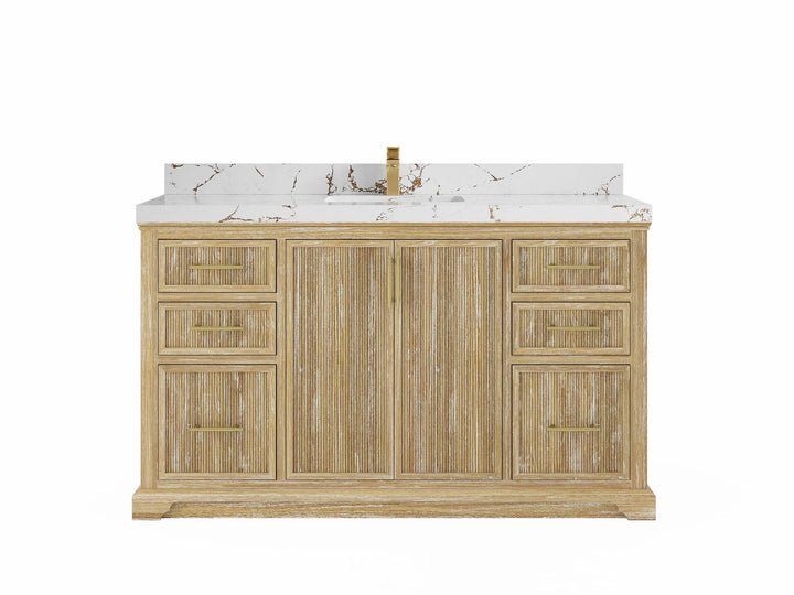 Alys Teak Wood 60 in. W x 22 in. D Single Sink Bathroom Vanity - photo 20