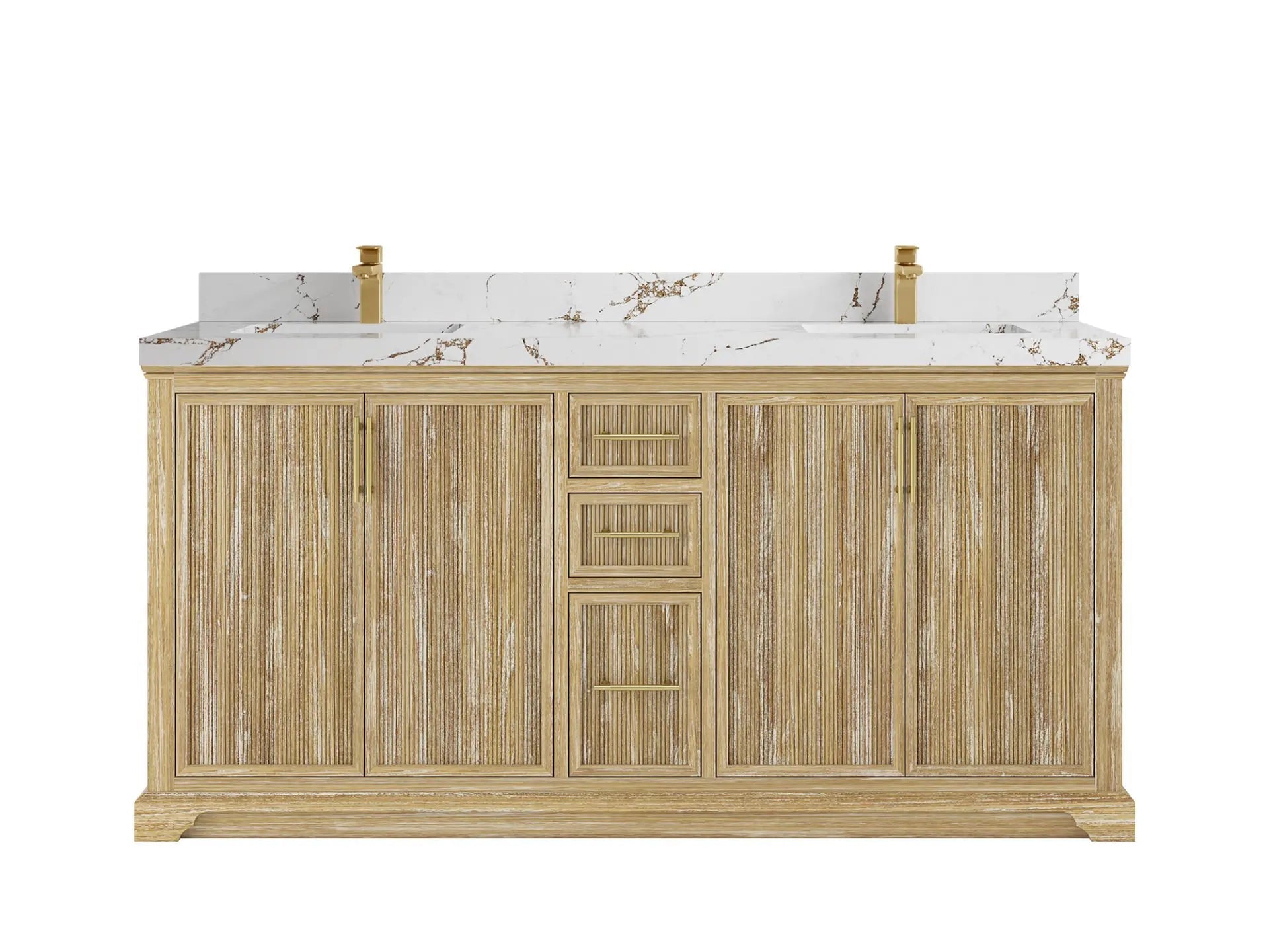 Alys Teak Wood 72 in. W x 22 in. D Double Sink Bathroom Vanity