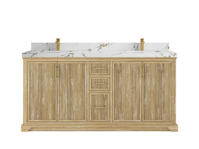 Alys Teak Wood 72 in. W x 22 in. D Double Sink Bathroom Vanity
