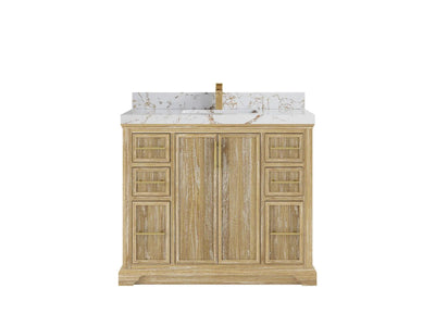 Alys Teak Wood 42 in. W x 22 in. D Single Sink Bathroom Vanity
