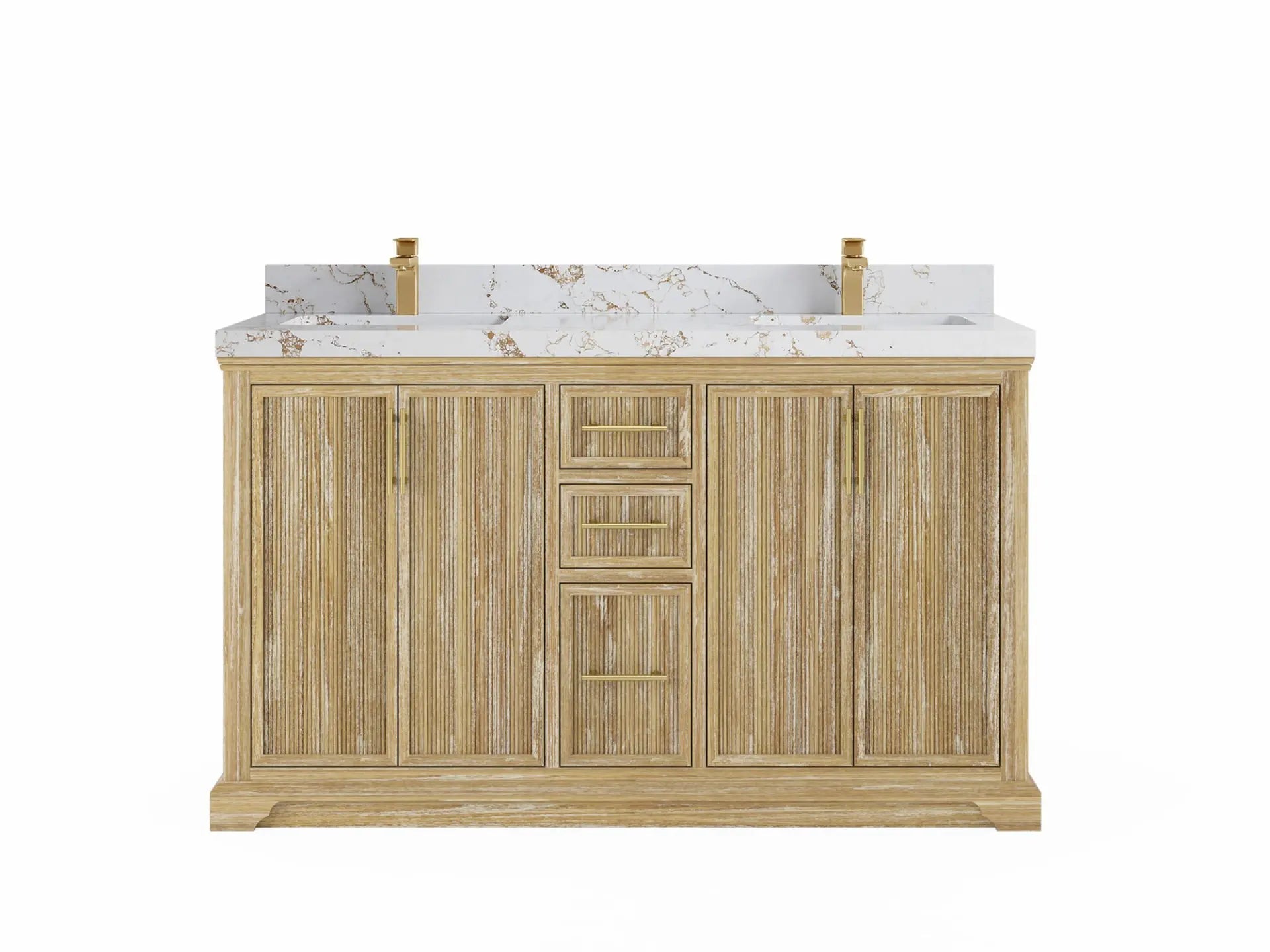 Alys Teak Wood 60 in. W x 22 in. D Double Sink Bathroom Vanity
