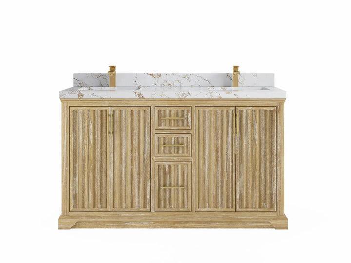 Alys Teak Wood 60 in. W x 22 in. D Double Sink Bathroom Vanity - photo 21