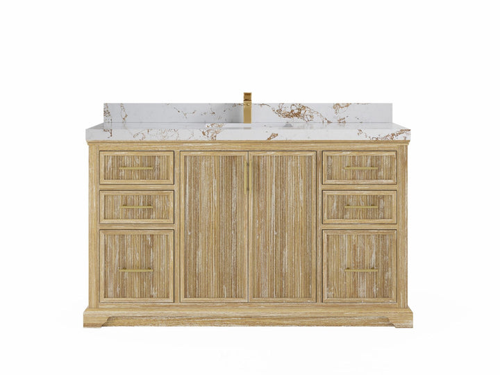 Alys Teak Wood 60 in. W x 22 in. D Single Sink Bathroom Vanity - photo 21