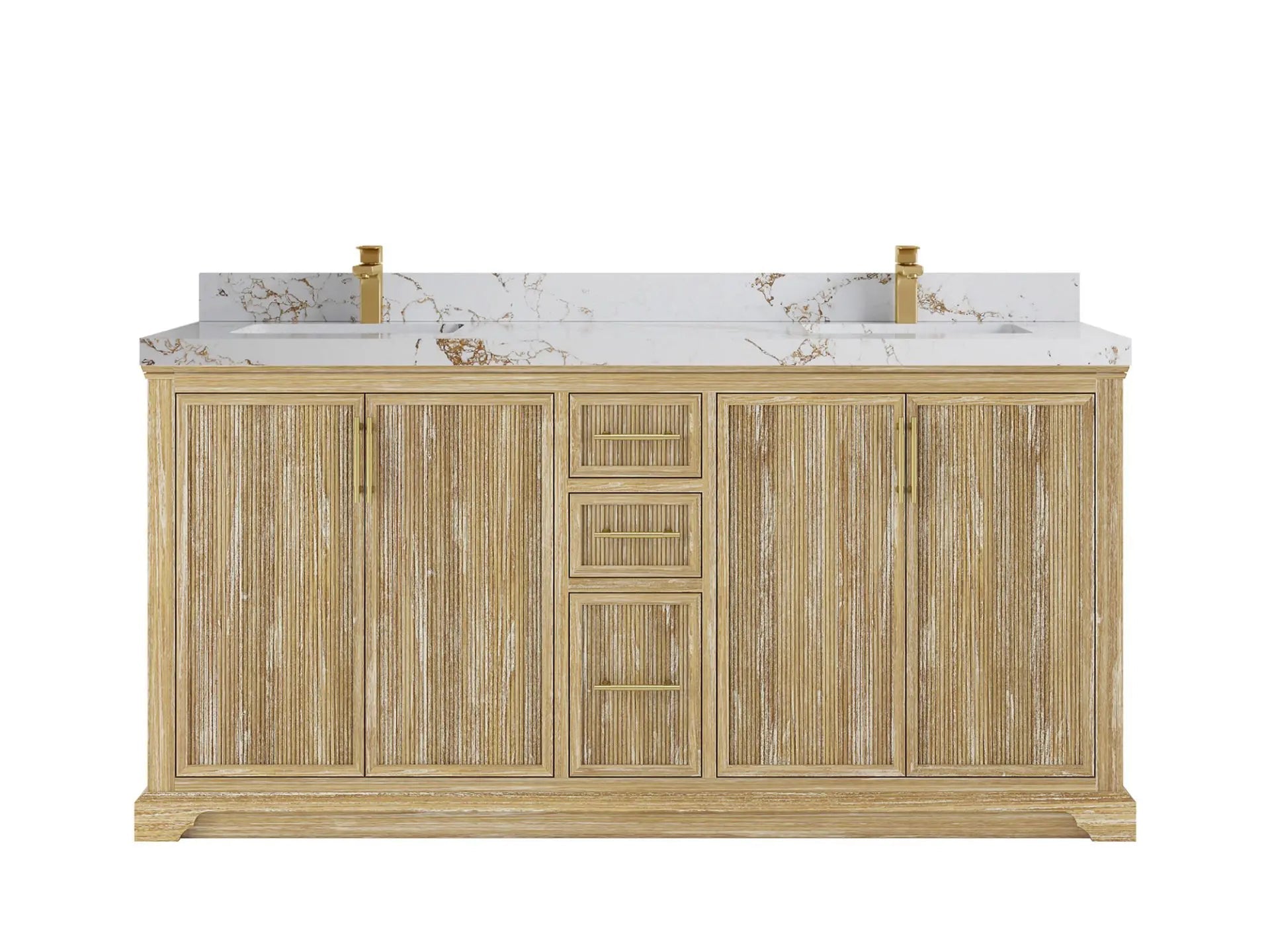 Alys Teak Wood 72 in. W x 22 in. D Double Sink Bathroom Vanity