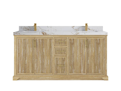 Alys Teak Wood 72 in. W x 22 in. D Double Sink Bathroom Vanity