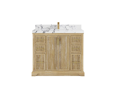 Alys Teak Wood 42 in. W x 22 in. D Single Sink Bathroom Vanity