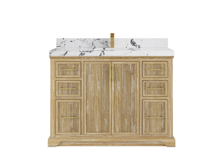 Alys Teak Wood 48 in. W x 22 in. D Single Sink Bathroom Vanity - photo 22