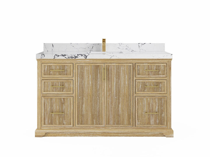 Alys Teak Wood 60 in. W x 22 in. D Single Sink Bathroom Vanity - photo 22