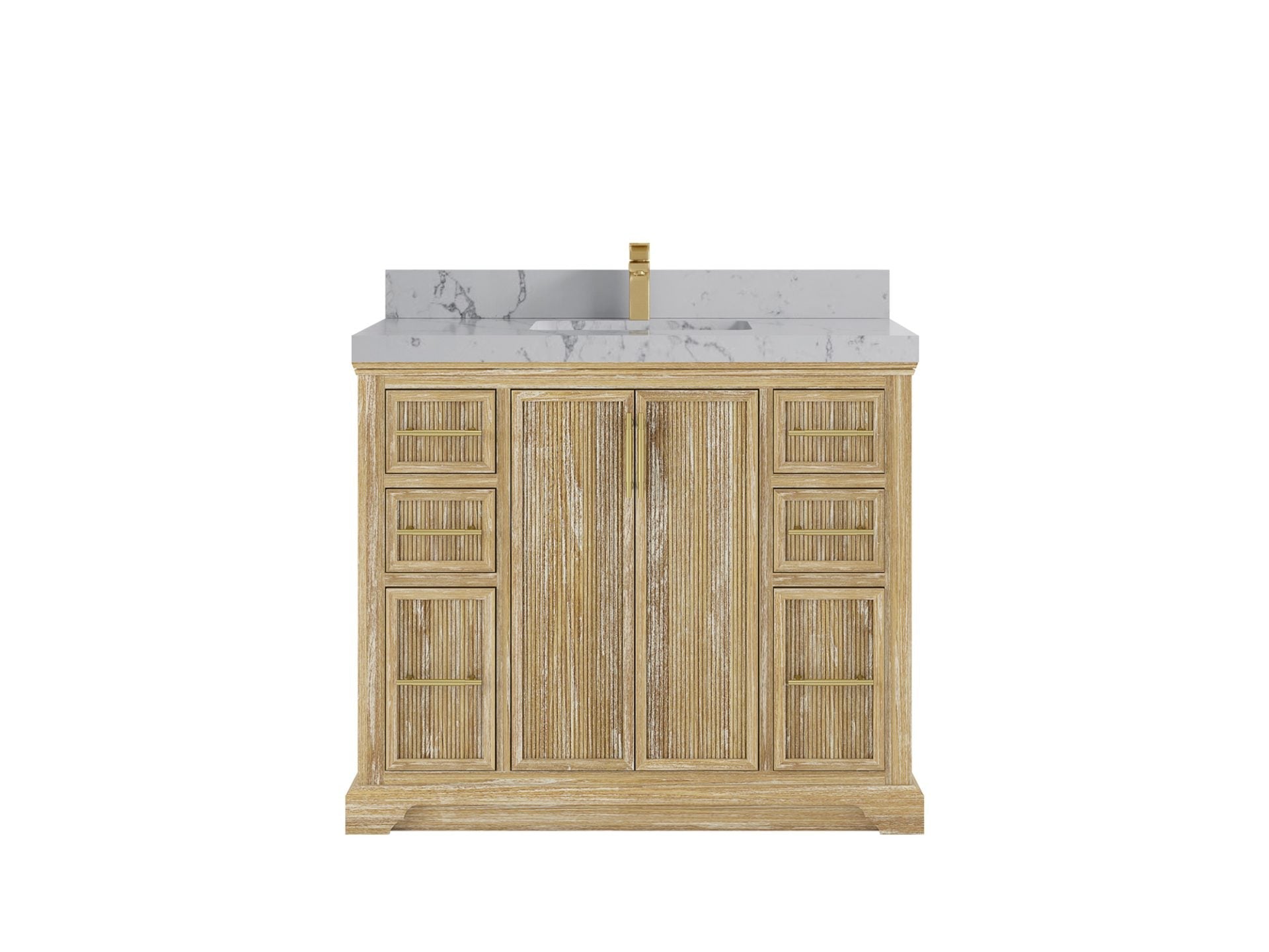 Alys Teak Wood 42 in. W x 22 in. D Single Sink Bathroom Vanity