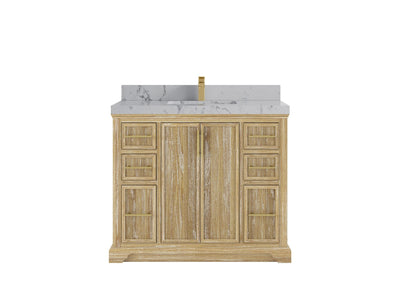 Alys Teak Wood 42 in. W x 22 in. D Single Sink Bathroom Vanity