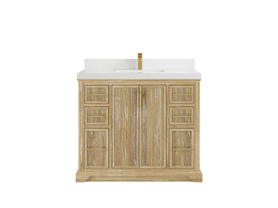 Alys Teak Wood 42 in. W x 22 in. D Single Sink Bathroom Vanity