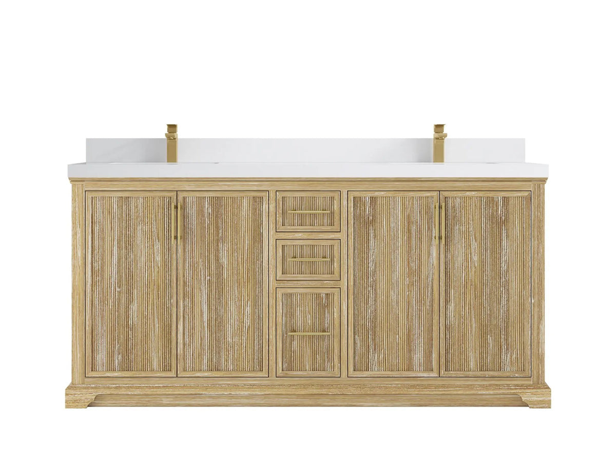 Alys Teak Wood 72 in. W x 22 in. D Double Sink Bathroom Vanity
