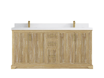 Alys Teak Wood 72 in. W x 22 in. D Double Sink Bathroom Vanity